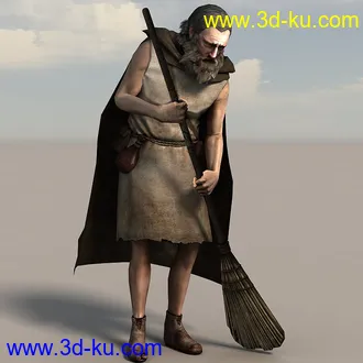 中世纪乞丐模型,游戏NPC角色模型,u3d,fbx等多种格式的图片