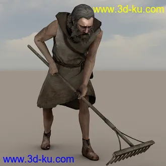 中世纪乞丐模型,游戏NPC角色模型,u3d,fbx等多种格式的图片