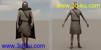 中世纪乞丐模型,游戏NPC角色模型,u3d,fbx等多种格式的图片