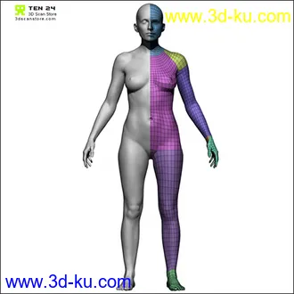 高精度女性模型,obj格式的图片