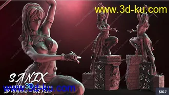 女杀手,女刺客3D打印模型的图片