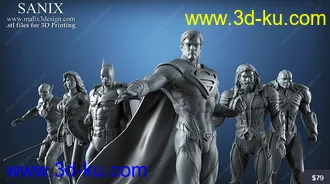正义联盟六角色3D打印模型的图片1