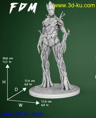 银河护卫队-格鲁特3D打印模型的图片3