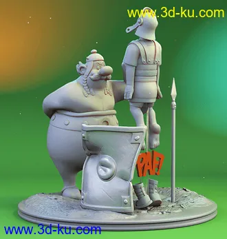 《Asterix＆Obelix》游戏角色3D打印模型的图片