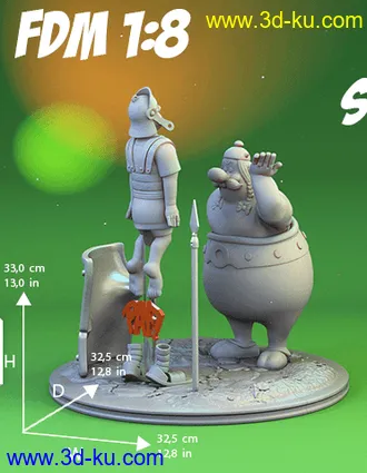 《Asterix＆Obelix》游戏角色3D打印模型的图片
