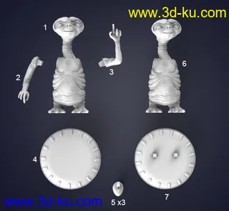 《外星人E.T.》角色-3D打印模型的图片