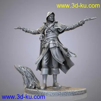 《刺客信条4：黑旗》男主角-3D打印模型的图片