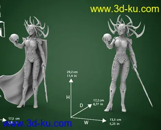 冥界女王-海拉站立-3D打印模型的图片