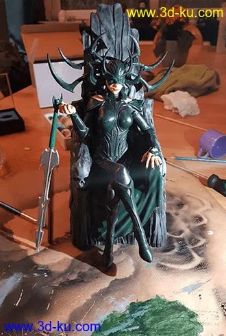 冥界女王-海拉座着-3D打印模型的图片