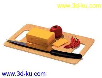 茶壶,纸球桶,厨房案板,切菜板,砧板,模型合集的图片1