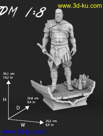 《战神》奎托斯-3D打印模型的图片