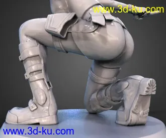 古墓丽影-劳拉(下蹲)-3D打印模型的图片