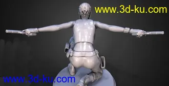 古墓丽影-劳拉(下蹲)-3D打印模型的图片
