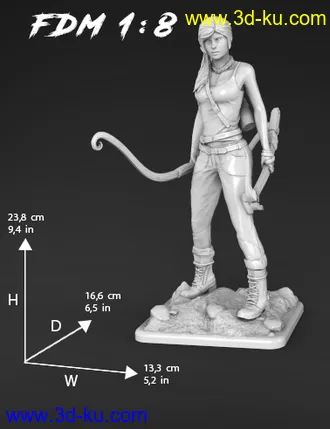 古墓丽影-劳拉(站立)-3D打印模型的图片