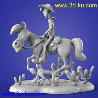 《Lucky Luke》角色-3D打印模型的图片