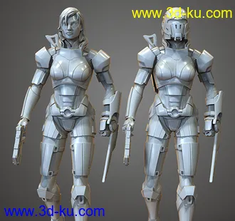 女性机甲战士-3D打印模型的图片