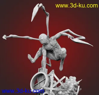 爆炸云上的蜘蛛侠-3D打印模型的图片