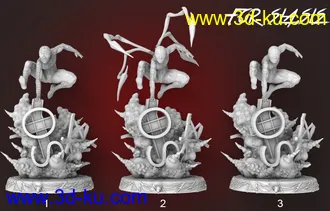 爆炸云上的蜘蛛侠-3D打印模型的图片
