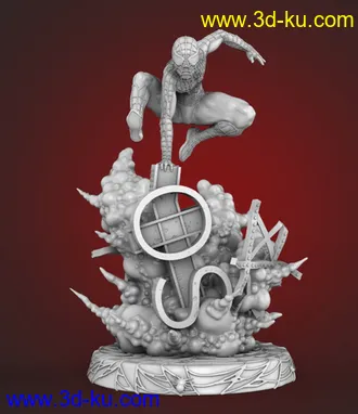 爆炸云上的蜘蛛侠-3D打印模型的图片