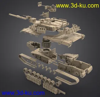M1A2主战坦克-3D打印模型的图片2