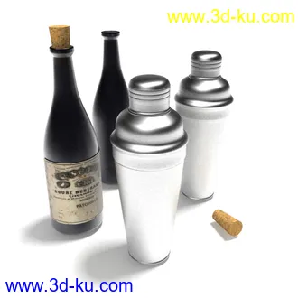 红酒,红酒杯,香烟,烟灰缸,红酒架,啤酒,酒瓶,雪茄,柠檬,冰,杯子,起子,开瓶器,模型合集的图片