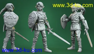 《塞尔达传说》主角林克-3D打印模型的图片