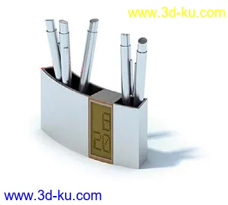 笔架,笔盒,订书机,钢笔,圆珠笔,电子钟表,模型合集的图片