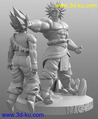 《龙珠》孙悟空,悟饭和布罗利-3D打印模型的图片