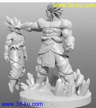 《龙珠》孙悟空,悟饭和布罗利-3D打印模型的图片