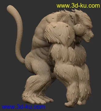 七龙珠-孙悟空-满月状态,大猩猩-3D打印模型的图片2