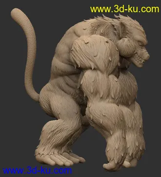 七龙珠-孙悟空-满月状态,大猩猩-3D打印模型的图片