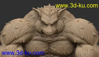 七龙珠-孙悟空-满月状态,大猩猩-3D打印模型的图片