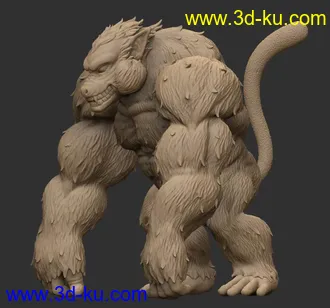 七龙珠-孙悟空-满月状态,大猩猩-3D打印模型的图片7