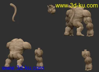 七龙珠-孙悟空-满月状态,大猩猩-3D打印模型的图片11