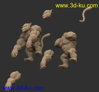 七龙珠-孙悟空-满月状态,大猩猩-3D打印模型的图片12
