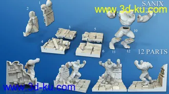 《复仇者联盟》多人打斗场景-3D打印模型的图片