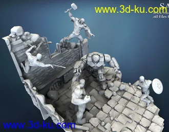 《复仇者联盟》多人打斗场景-3D打印模型的图片