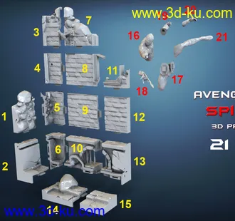 《复仇者联盟》多人打斗场景-3D打印模型的图片