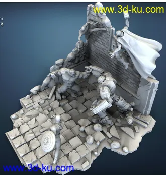 《复仇者联盟》多人打斗场景-3D打印模型的图片