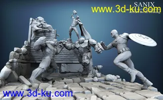 《复仇者联盟》多人打斗场景-3D打印模型的图片63
