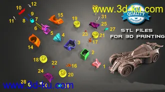 蝙蝠车-3D打印模型的图片