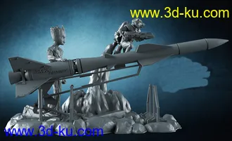 火箭浣熊和树人格鲁特-3D打印模型的图片