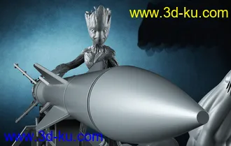 火箭浣熊和树人格鲁特-3D打印模型的图片
