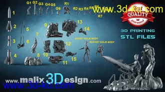 火箭浣熊和树人格鲁特-3D打印模型的图片