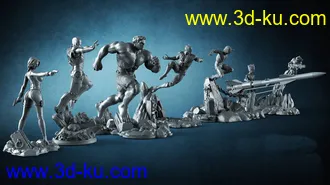 火箭浣熊和树人格鲁特-3D打印模型的图片