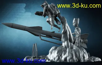 火箭浣熊和树人格鲁特-3D打印模型的图片