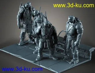 《忍者神龟》多纳泰罗,米开朗基罗,利奥纳多,拉斐尔-3D打印模型的图片