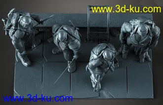 《忍者神龟》多纳泰罗,米开朗基罗,利奥纳多,拉斐尔-3D打印模型的图片
