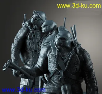 《忍者神龟》多纳泰罗,米开朗基罗,利奥纳多,拉斐尔-3D打印模型的图片
