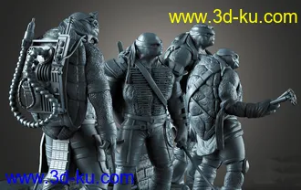 《忍者神龟》多纳泰罗,米开朗基罗,利奥纳多,拉斐尔-3D打印模型的图片